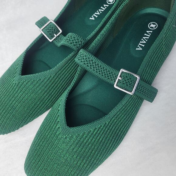 SOLD NWOB VIVAIA Square Toe Mary Jane (Margot Mary-Jane) Slip On Green | US 7 - Picture 4 of 13